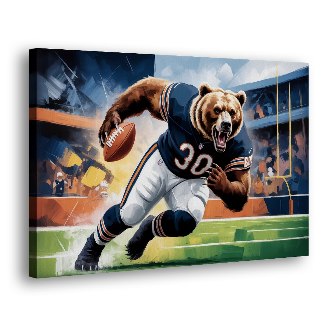 Chicago Bears Impressionistic Bear Art Side - Canvas Wall Art