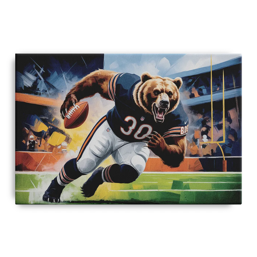 Chicago Bears Impressionistic Bear Art Front - Canvas Wall Art