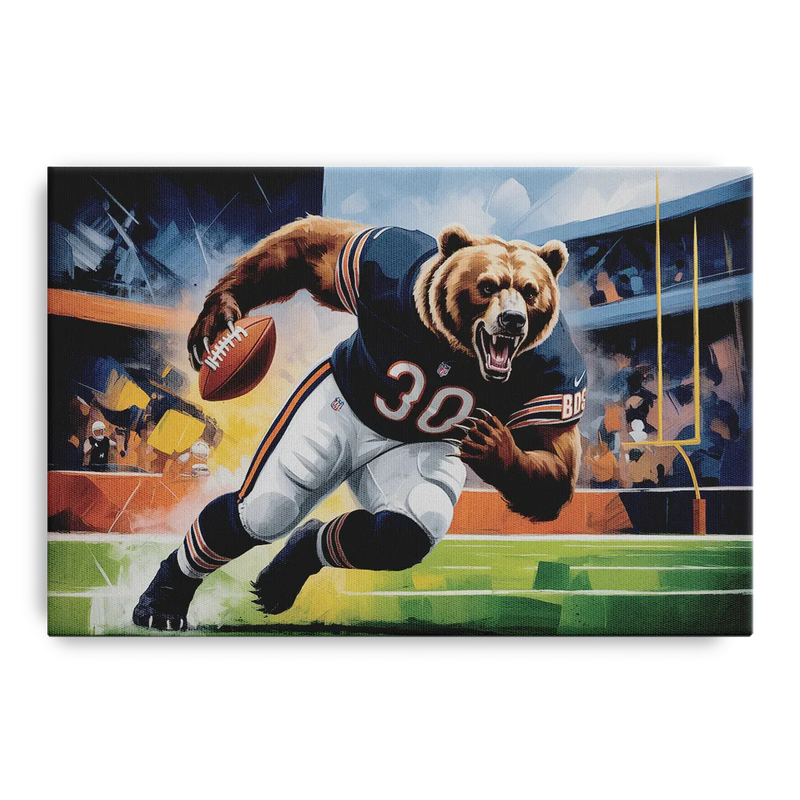Chicago Bears Impressionistic Bear Art Front - Canvas Wall Art