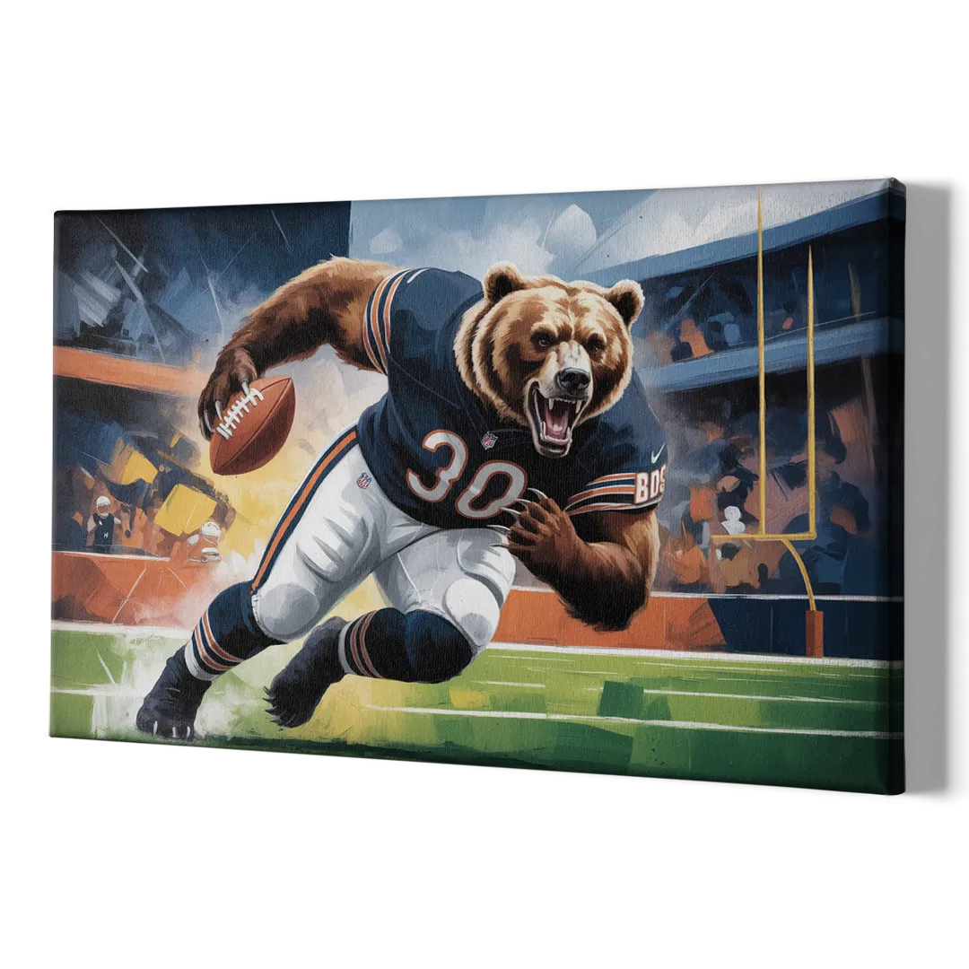 Chicago Bears Impressionistic Bear Art - Canvas Print Art Sides