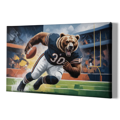 Chicago Bears Impressionistic Bear Art - Canvas Print Art Sides