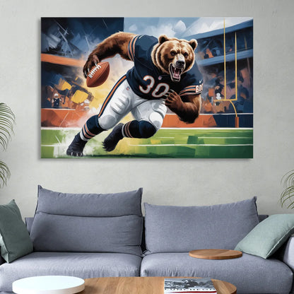 Chicago Bears Impressionistic Bear Art Sitting Room - Canvas Wall Art