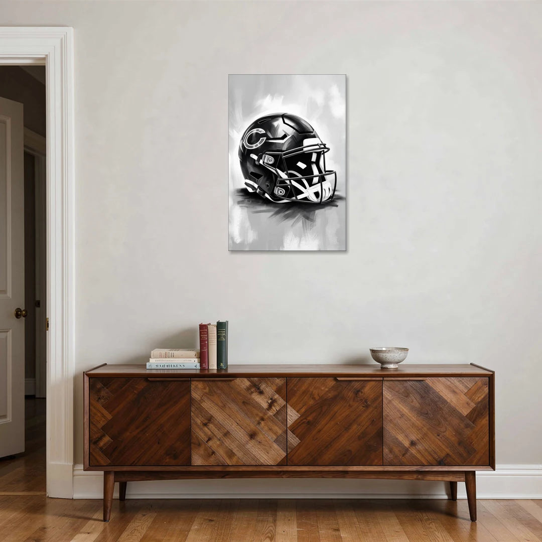 Chicago Bears Vintage Helmet Design - Canvas Wall Art - Coffee Table - 24x36