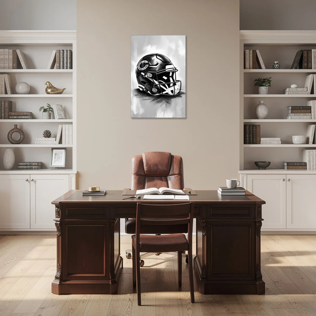 Chicago Bears Vintage Helmet Design - Canvas Wall Art - Office - 24x36