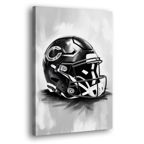 Chicago Bears Vintage Helmet Design - Canvas Wall Art - Side