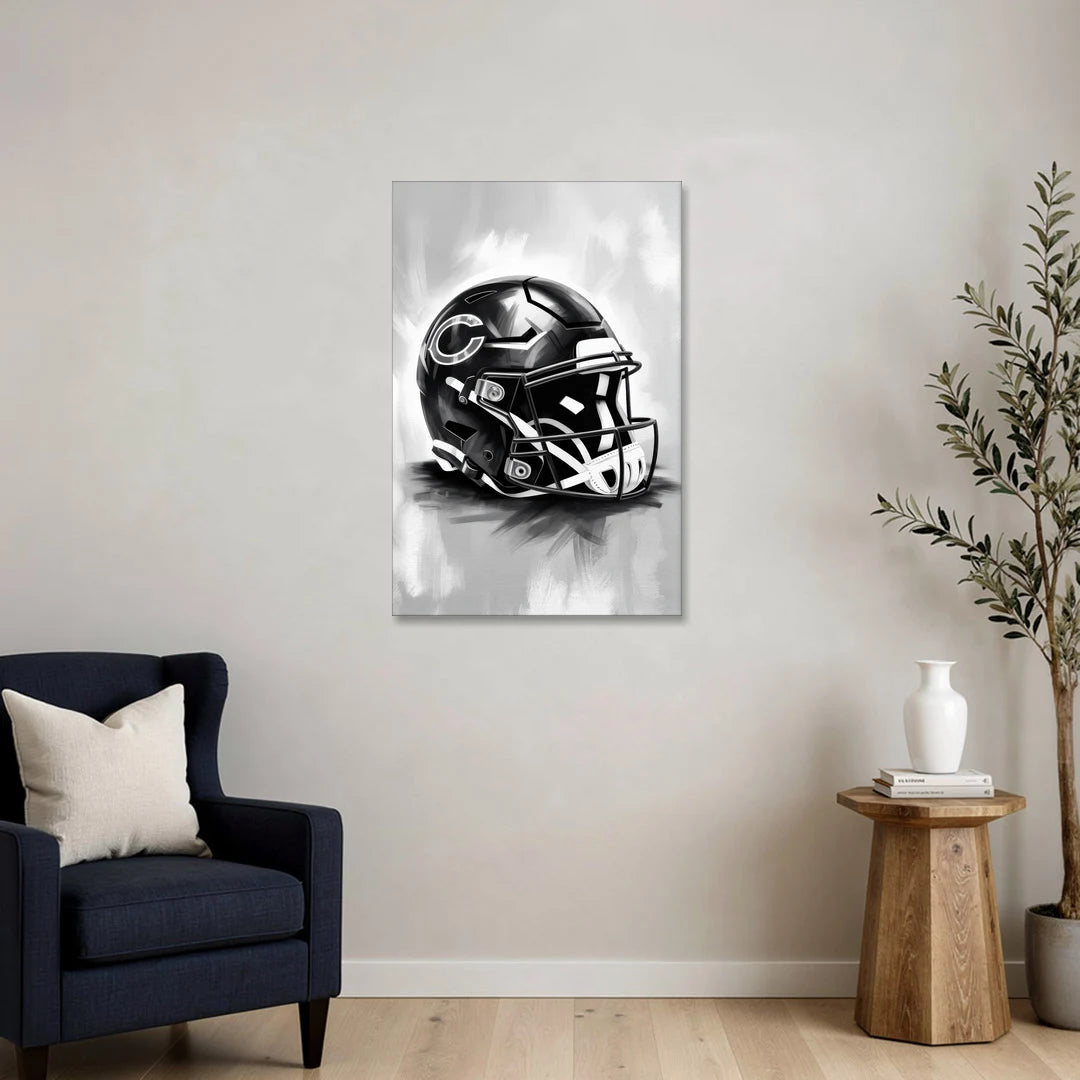 Chicago Bears Vintage Helmet Design - Canvas Wall Art - Sofa - 24x36