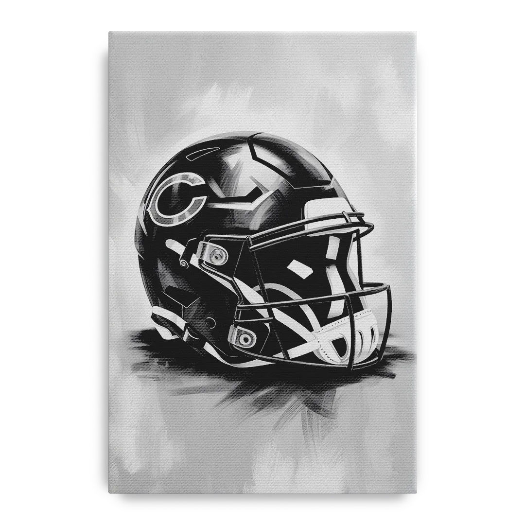 Chicago Bears Vintage Helmet Design - Canvas Wall Art