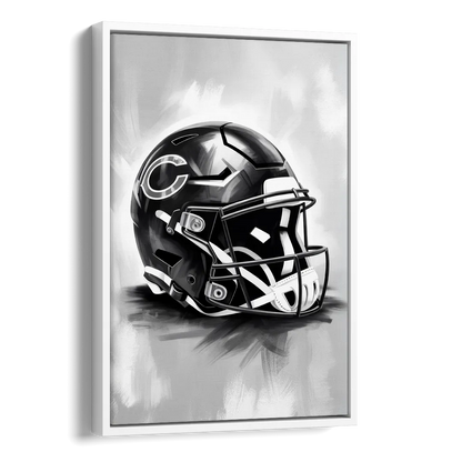 Chicago Bears Vintage Helmet Design Side - White Canvas Wall Art