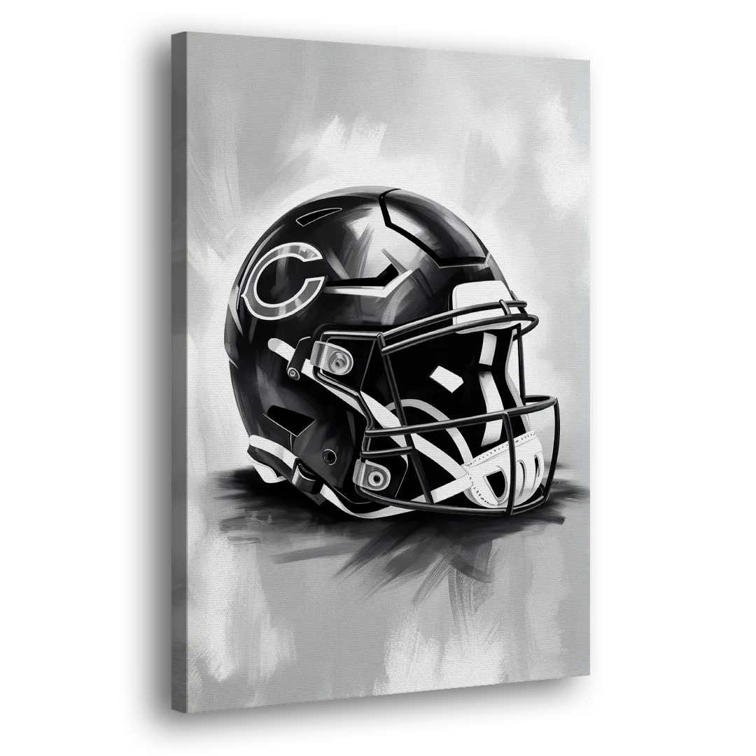 Chicago Bears Vintage Helmet Design Side - Canvas Wall Art
