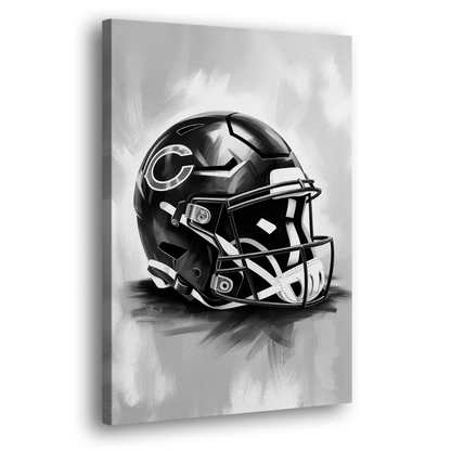 Chicago Bears Vintage Helmet Design Side - Canvas Wall Art