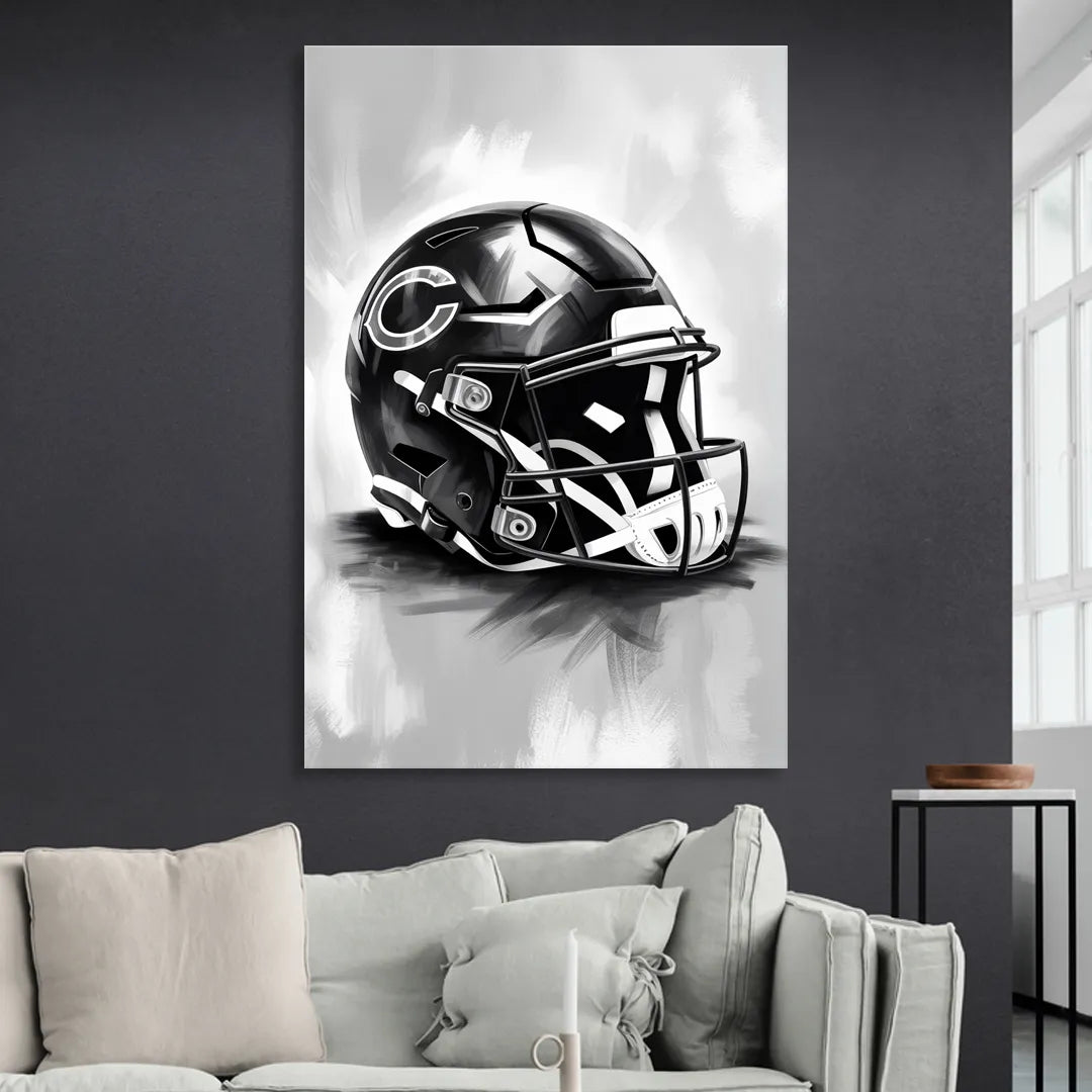 Chicago Bears Vintage Helmet Design Living Room - Canvas Wall Art