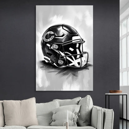 Chicago Bears Vintage Helmet Design Living Room - Canvas Wall Art