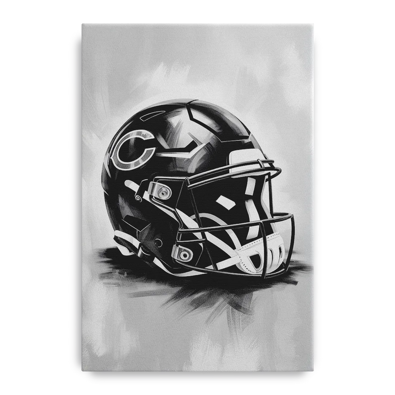 Chicago Bears Vintage Helmet Design Front - Canvas Wall Art