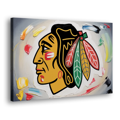 Chicago Blackhawks Classic Logo Redux Side - Canvas Wall Art