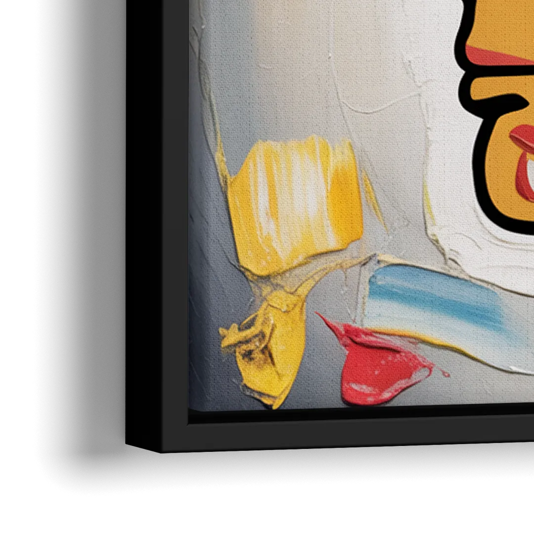 Chicago Blackhawks Classic Logo Redux - Close-Up Black Frame Canvas