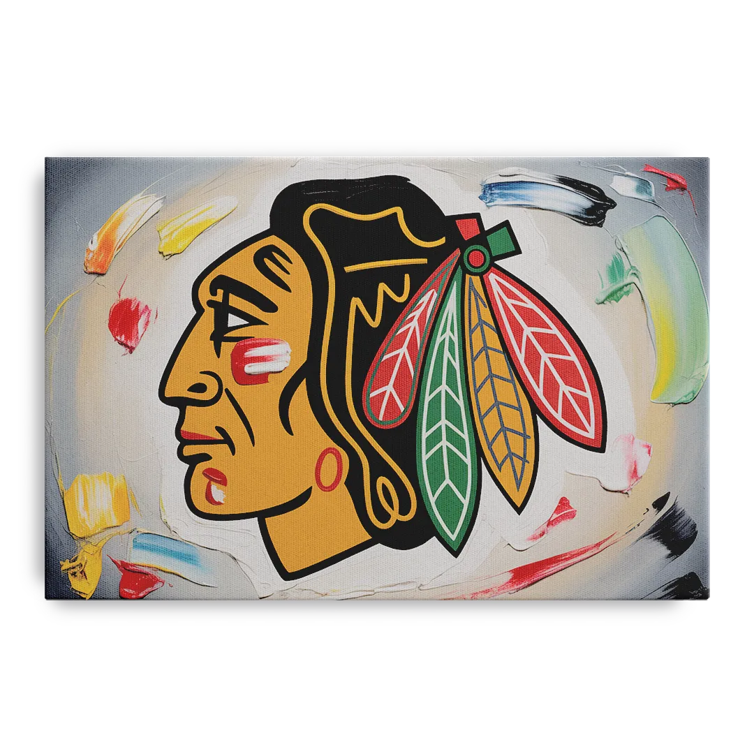 Chicago Blackhawks Classic Logo Redux Front - Canvas Wall Art