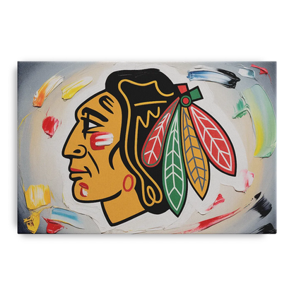 Chicago Blackhawks Classic Logo Redux Front - Canvas Wall Art