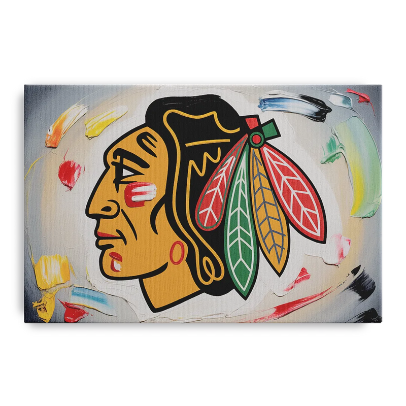Chicago Blackhawks Classic Logo Redux Front - Canvas Wall Art