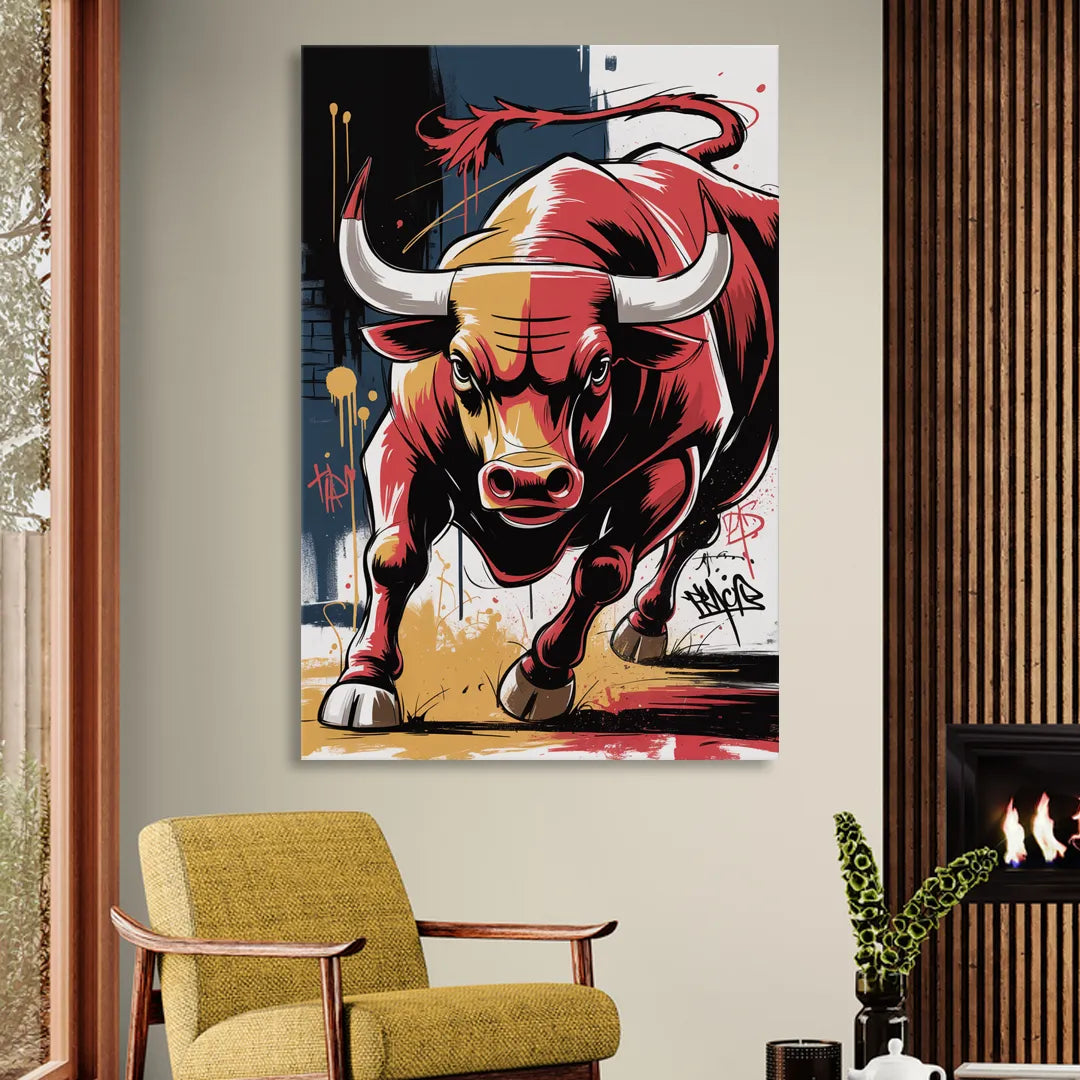 Chicago Bulls Street Graffiti Edition Sitting Room - Canvas Wall Art
