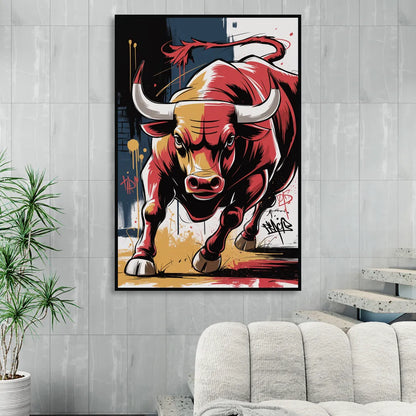 Chicago Bulls Street Graffiti Edition Sitting Room - Black Canvas Wall Art