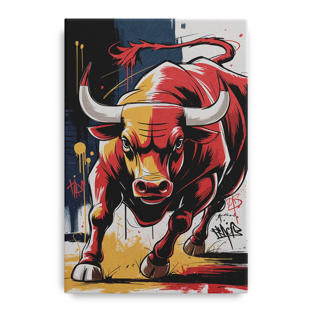 Chicago Bulls Street Graffiti Edition Front - Canvas Wall Art