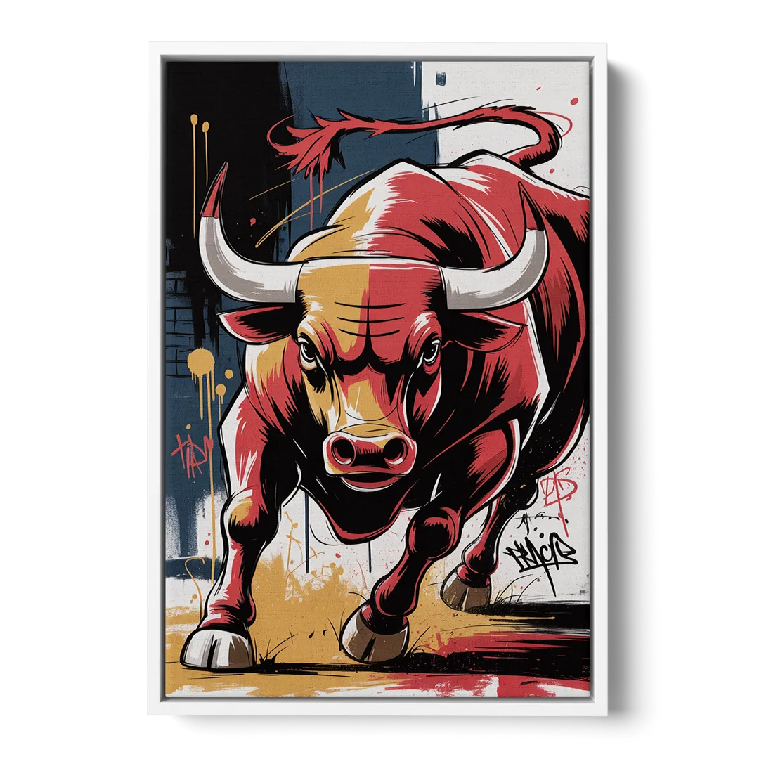 Chicago Bulls Street Graffiti Edition - White Frame Canvas