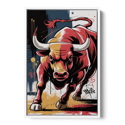 Chicago Bulls Street Graffiti Edition Front - White Canvas Wall Art