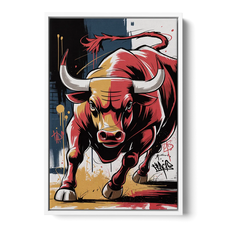 Chicago Bulls Street Graffiti Edition Front - White Canvas Wall Art