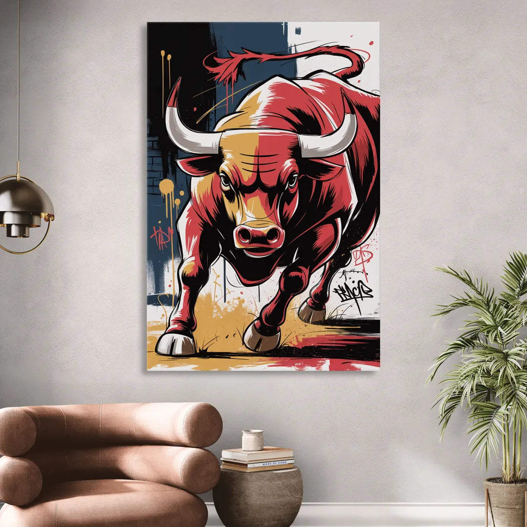 Chicago Bulls Street Graffiti Edition Living Room - Canvas Wall Art