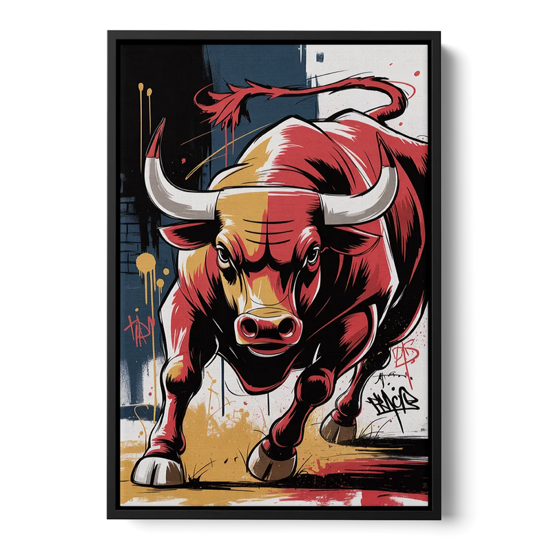 Chicago Bulls Street Graffiti Edition - Black Frame Canvas