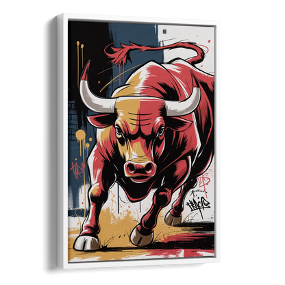 Chicago Bulls Street Graffiti Edition Side - White Canvas Wall Art
