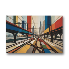 Chicago CTA Train Lines Pop Art - Canvas Wall Art - Front