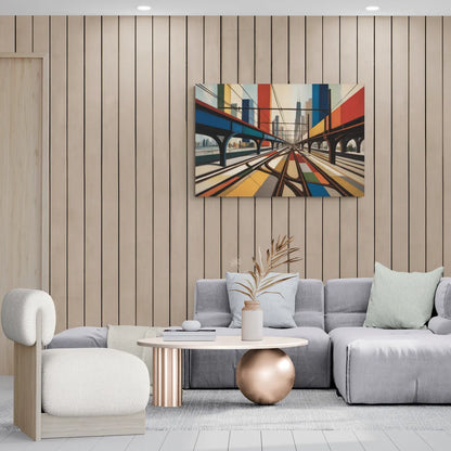 Chicago CTA Train Lines Pop Art - Canvas Wall Art Living Room