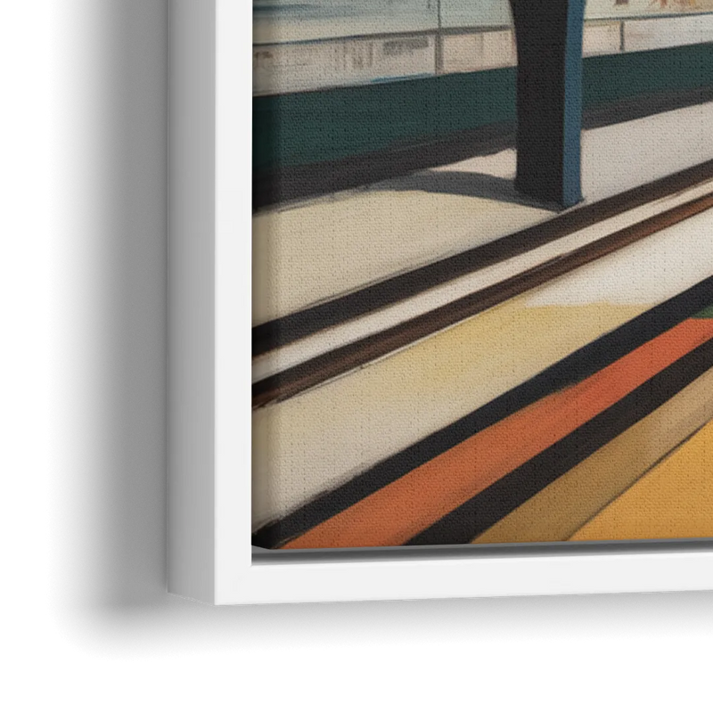Chicago CTA Train Lines Pop Art - Close-Up White Frame Canvas