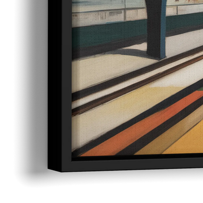 Chicago CTA Train Lines Pop Art - Close-Up Black Frame Canvas
