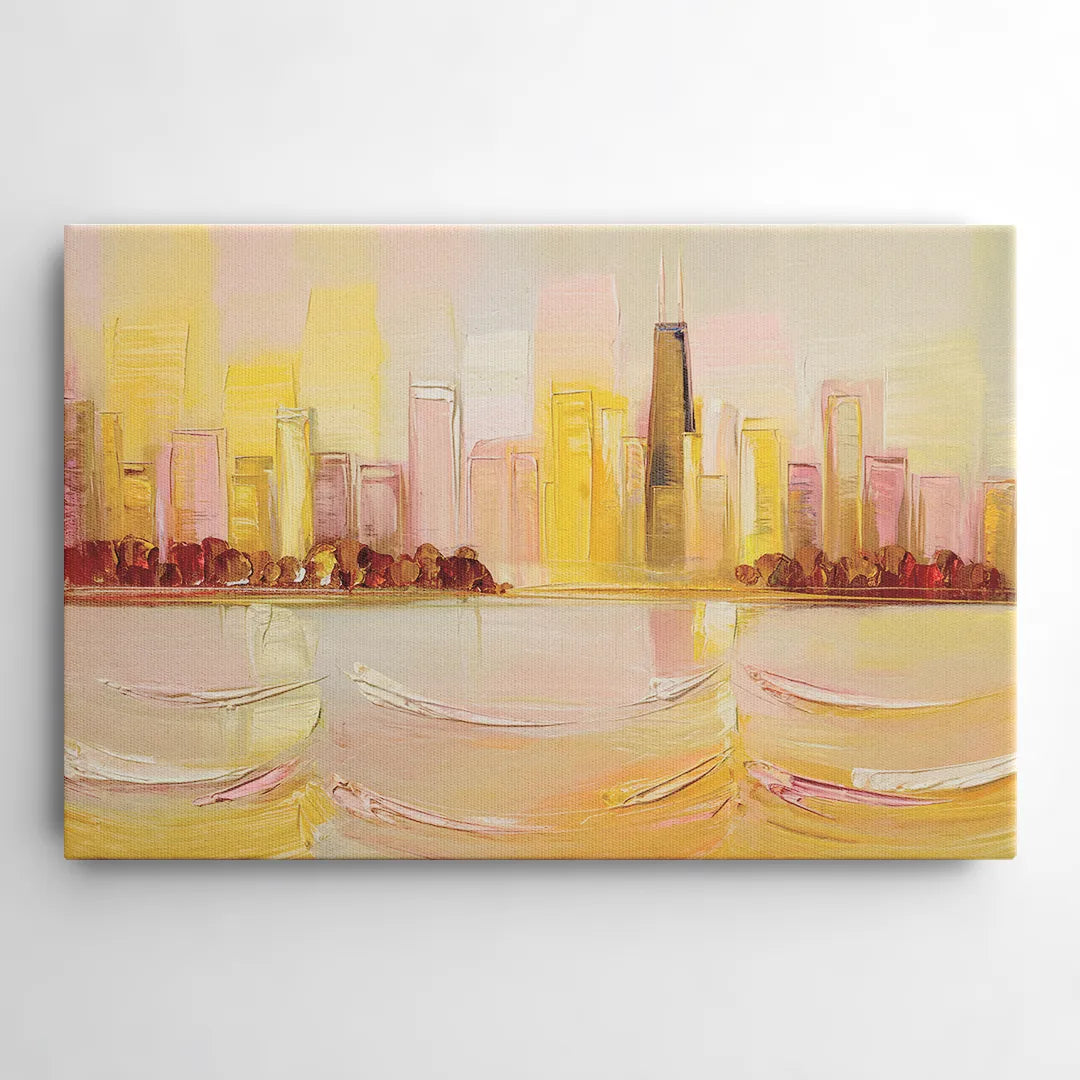 Chicago Cityscape At Dawn - Canvas Wall Art