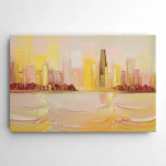 Chicago Cityscape At Dawn - Canvas Wall Art