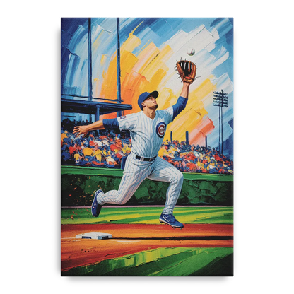 Chicago Cubs Outfield Catch - Canvas Wall Art