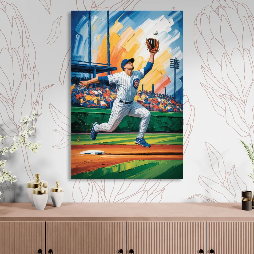 Chicago Cubs Outfield Catch Living Room - Canvas Wall Art