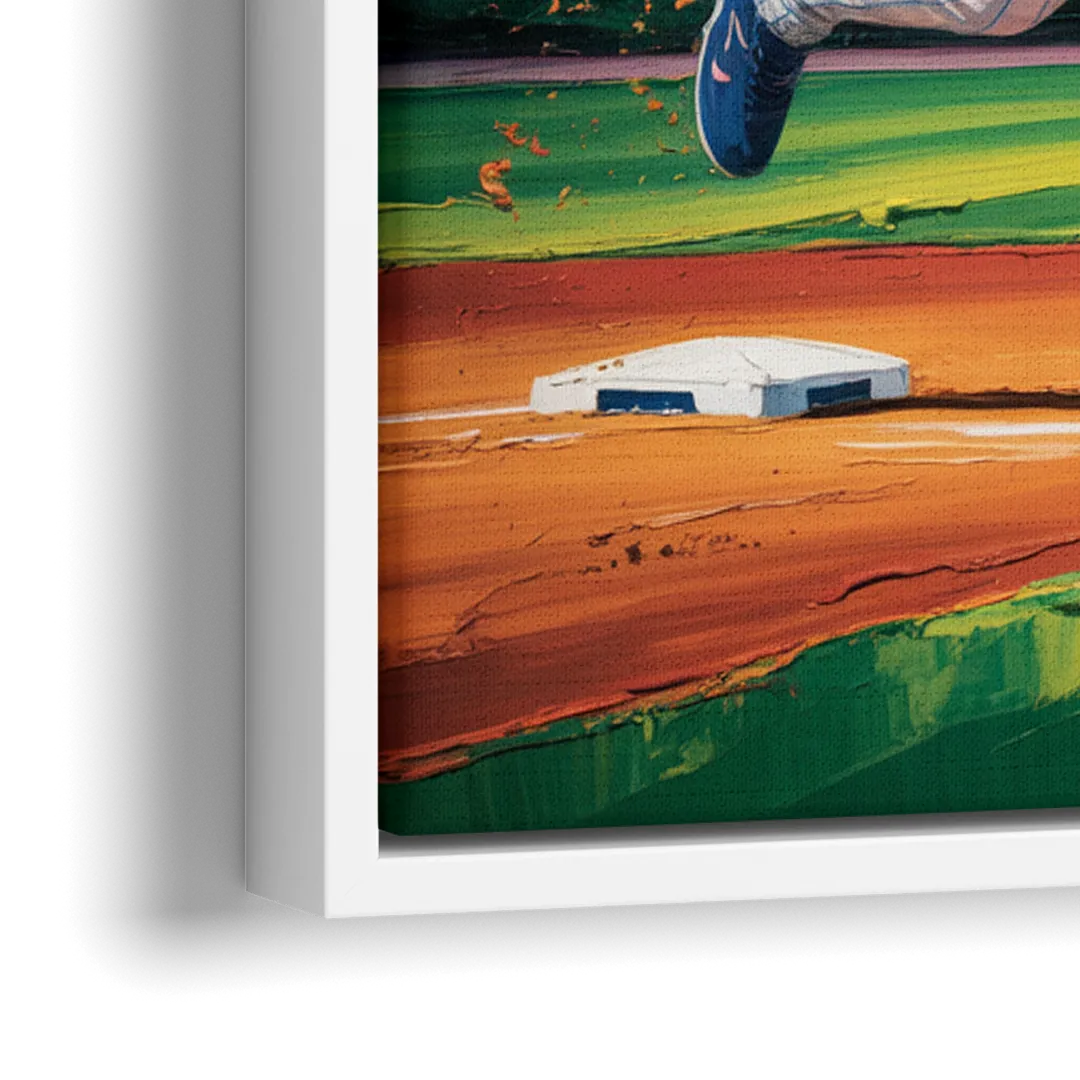 Chicago Cubs Outfield Catch - Close-Up White Frame Canvas