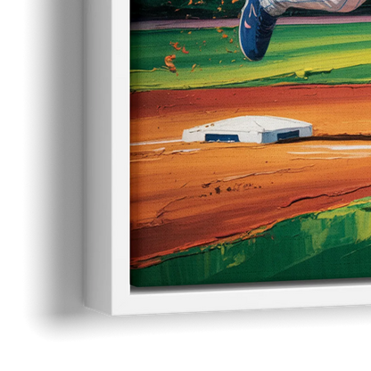 Chicago Cubs Outfield Catch - Close-Up White Frame Canvas
