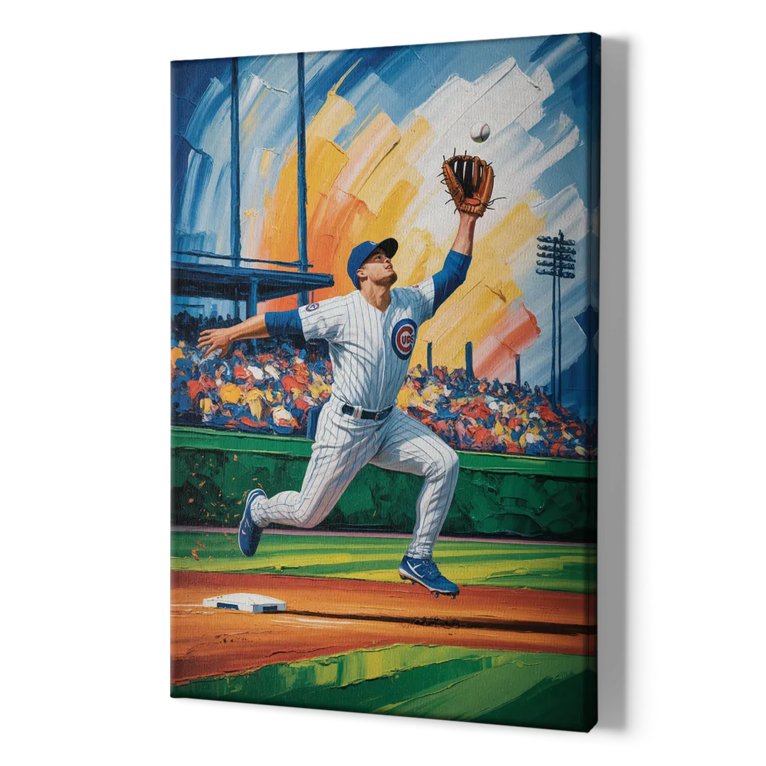 Chicago Cubs Outfield Catch - Canvas Print Art Sides