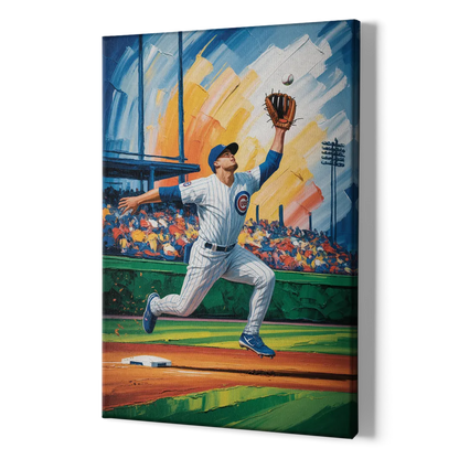 Chicago Cubs Outfield Catch - Canvas Print Art Sides