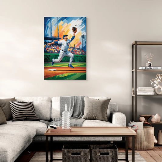 Chicago Cubs Outfield Catch - Canvas Wall Art Living Room