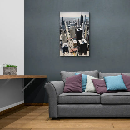 Chicago Downtown Black & White - Canvas Wall Art Living Room