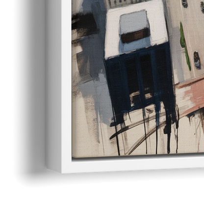 Chicago Downtown Black & White - Close-Up White Frame Canvas