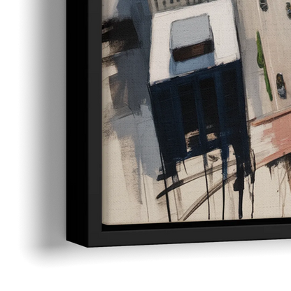 Chicago Downtown Black & White - Close-Up Black Frame Canvas