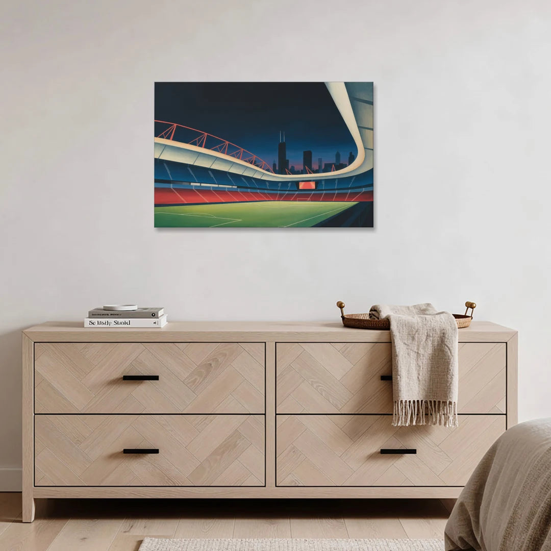 Chicago Fire FC Stadium Night - Canvas Wall Art - Coffee Table - 36x24