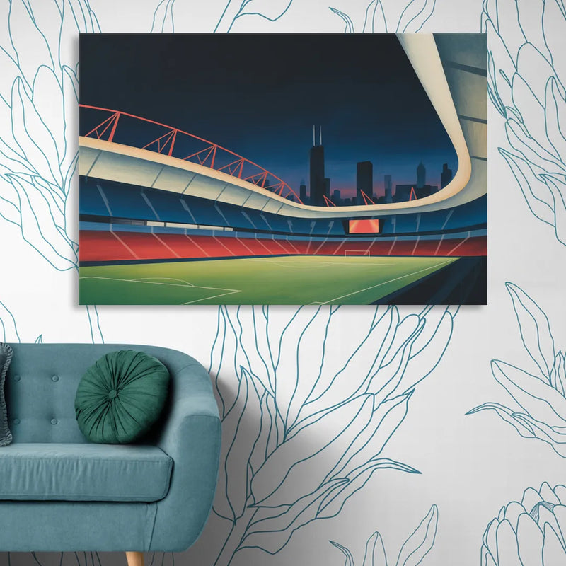 Chicago Fire FC Stadium Night Living Room - Canvas Wall Art