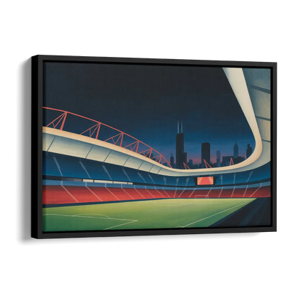 Chicago Fire FC Stadium Night Side - Black Canvas Wall Art